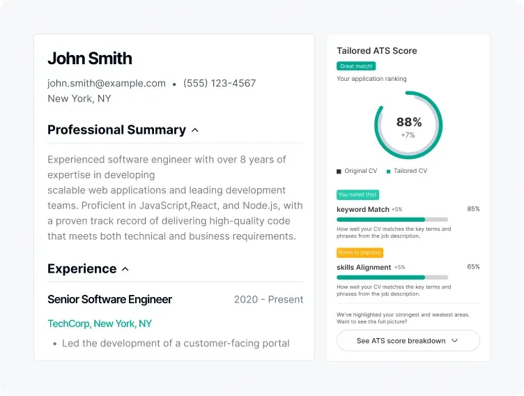 Upload your resume